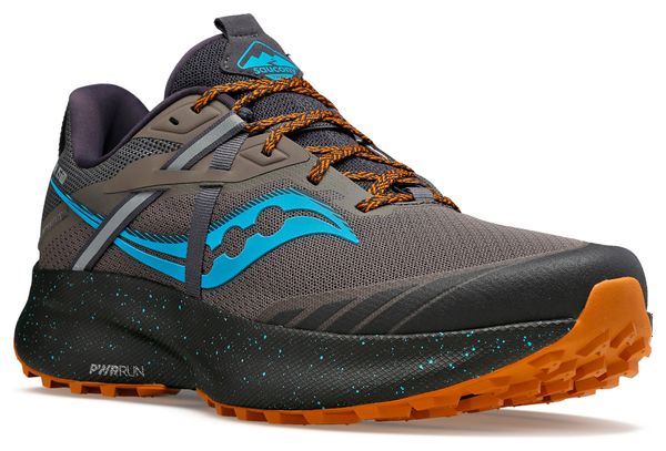 Saucony Ride 15 TR Bruin Zwart Blauw Trail Schoenen