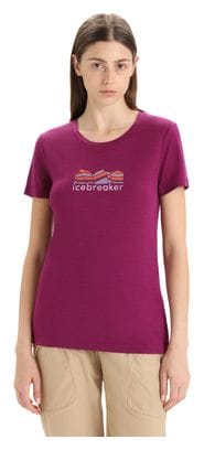 Icebreaker Tech Lite II Mountain Geology Women's Merino Short Sleeve T-Shirt Purple