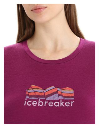 Camiseta de manga corta Icebreaker Tech Lite <p><strong> II</strong> Mountain Geology</p>para mujer Púrpura