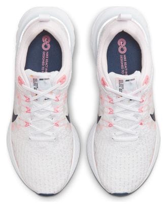 Chaussures de Running Femme Nike React Infinity Run Flyknit 3 Premium Blanc Bleu Rose