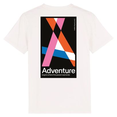 Çois Unisex T-Shirt "L'avventura inizia dove finisce la strada asfaltata" Bianco