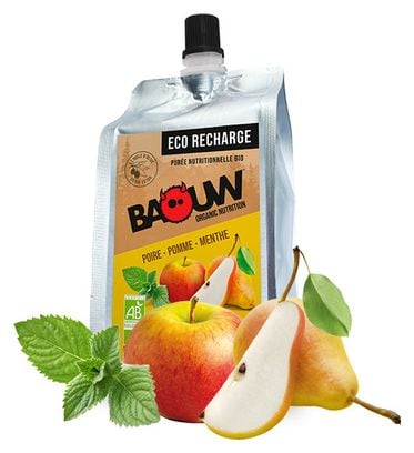 Eco-Recharge Purée Bio Baouw Poire-Pomme-Menthe 330g