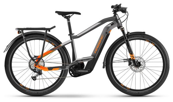 Bici ibrida elettrica Haibike Trekking 10 High Shimano Deore/SLX 12V 625 Wh 27.5'' Titan Grey Lava Orange 2022