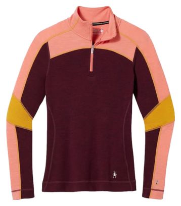 Baselayer Smartwool Classic Thermal Colorblock 1/4 Rosso Donna