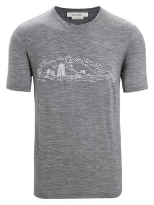 T-shirt Manches Courtes Mérinos Icebreaker Tech Lite II Nature Sprint Gris