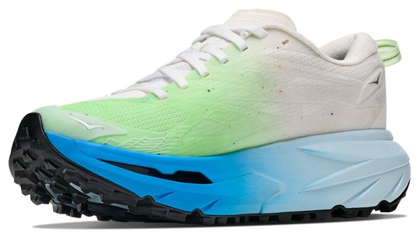 Hoka Mafate 5 Women's Trail Running Shoes - White/Green/Blue