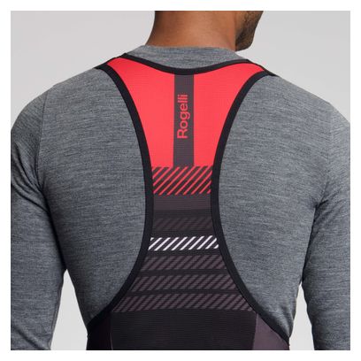 Cuissard Long à Bretelles avec Chamois Vélo Rogelli Stryde Homme Rouge