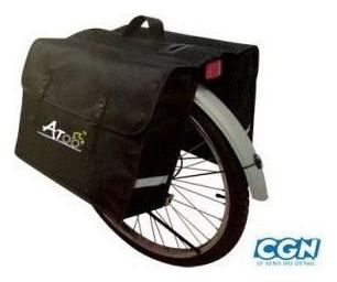 sacoche velo porte bagages a pont 2 volumes noire (+/-40l)