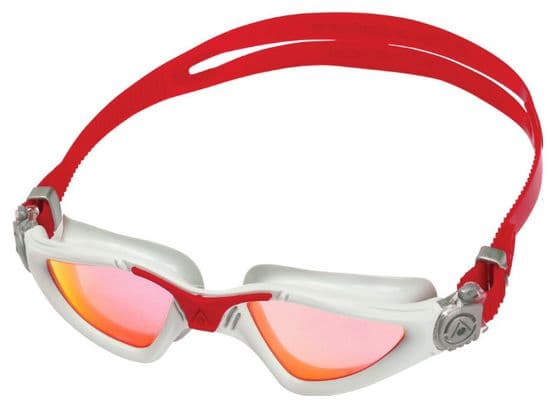 Aquasphere Kayenne Badebrille Grau / Rot - Rote Spiegelgläser + Pflegeset