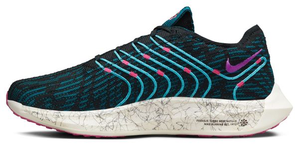 Nike Pegasus Turbo Flyknit Next Nature SE Black Blue Pink Women's Running Shoes