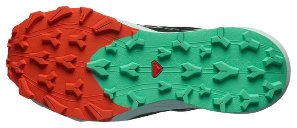 Zapatillas de trail para mujer Salomon Thundercross Negro/Verde/Rojo