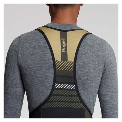 Cuissard Long à Bretelles avec Chamois Vélo Rogelli Stryde Homme Vert Kaki