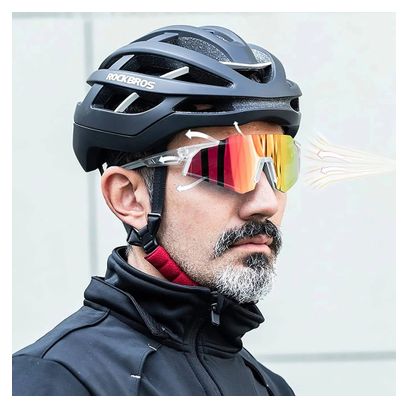 Lunettes de cyclisme photochromiques Rockbros SP291 UV400 - blanches