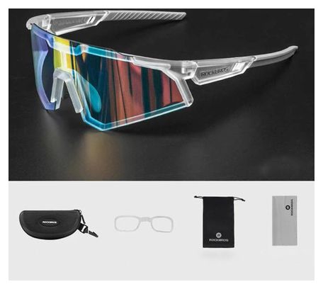 Lunettes de cyclisme photochromiques Rockbros SP291 UV400 - blanches