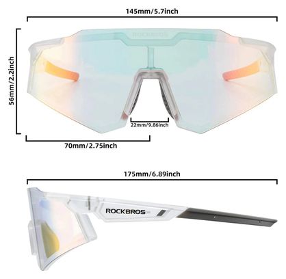 Lunettes de cyclisme photochromiques Rockbros SP291 UV400 - blanches