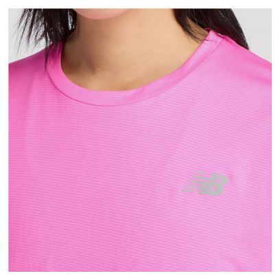 New Balance Sport Essential Women's Short-Sleeve Shirt in Pink