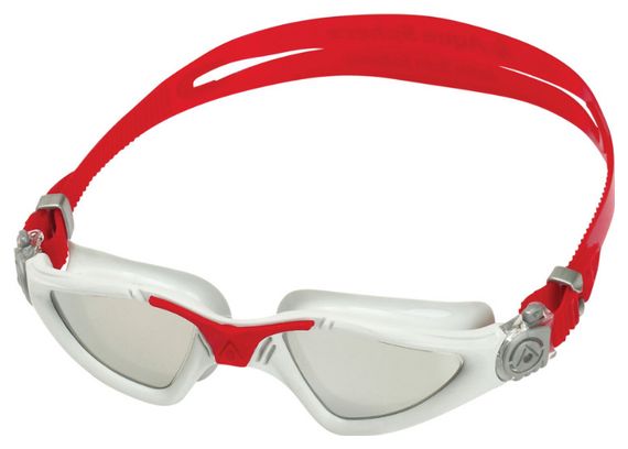 Aquasphere Kayenne Gray / Red Goggles - Silver Mirror Lenses + Care Kit