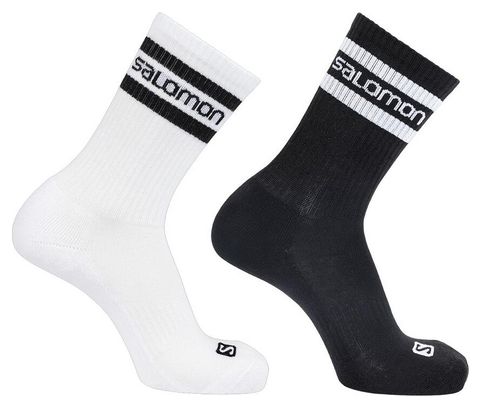 Salomon 365 Crew 2 Pair Socks White / Black Unisex