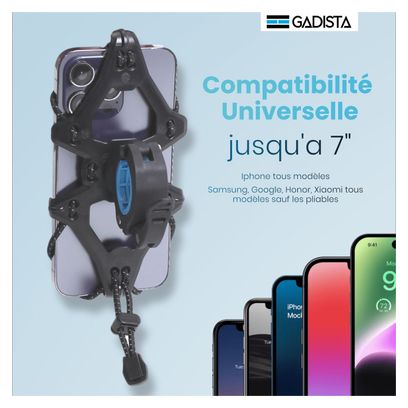 Support Telephone Velo jusqu'a 7 pouces  Fixation innovante. Rotation 360°