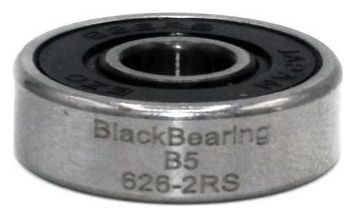 Black Bearing 626 2RS 6 x 19 x 6 mm
