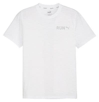 Camiseta de manga corta Run Vertical para hombre Blanca