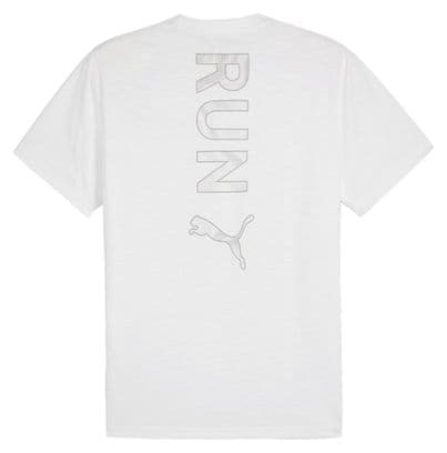 Maillot manches courtes Run Vertical Blanc Homme