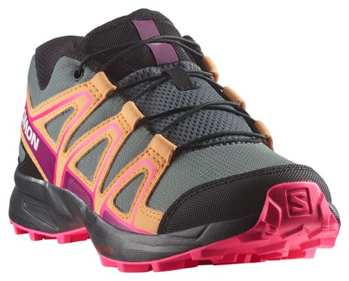 Salomon Speedcross Junior Kids Shoes Grey/Orange/Pink