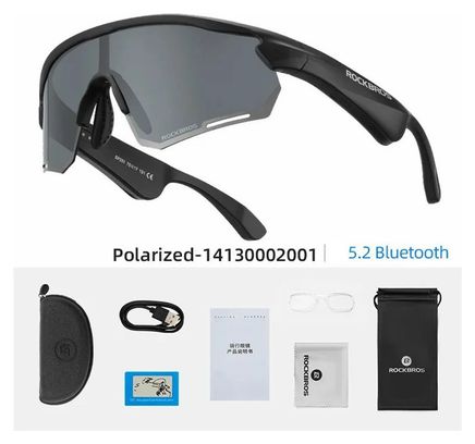 Gafas de sol deportivo Bluetooth lentes polarisés gris
