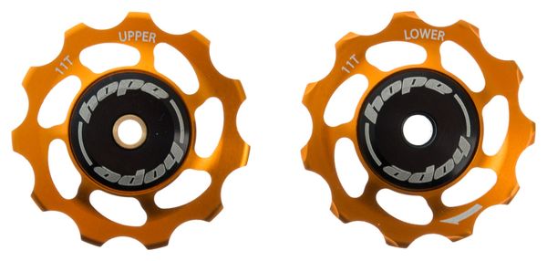 Paire de Galets HOPE 11 Dents/Shimano 9/10/11 Vitesses Orange