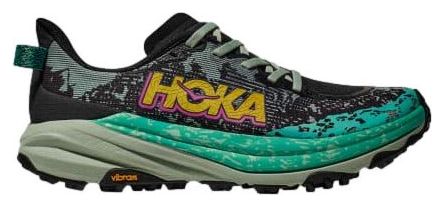 Hoka Speedgoat 6 Trail Shoes Black/Green Women's