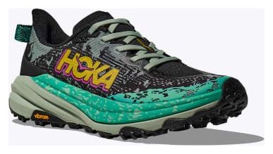 Hoka Speedgoat 6 Trail Shoes Black/Green Women's