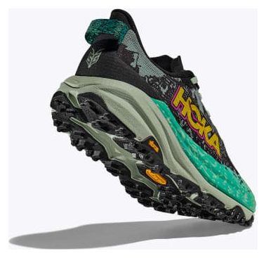 Hoka Speedgoat 6 Trail Shoes Black/Green Women's