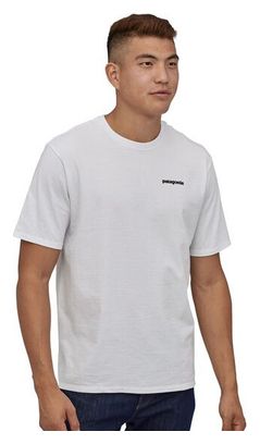 Korte Mouwen Tee Shirt Patagonia P-6 Logo Responsibili-Tee Wit Heren