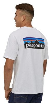 Short Sleeves Tee Shirt Patagonia P-6 Logo Responsibili-Tee White Men