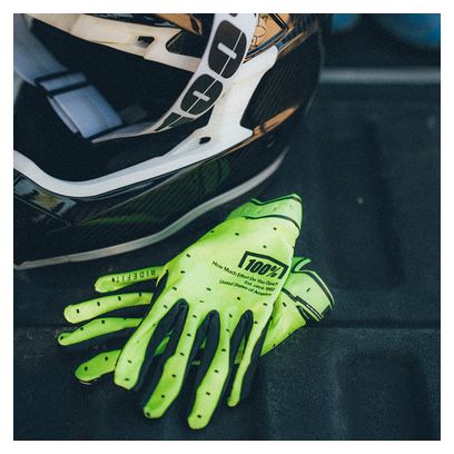 Gants Longs 100% Ridefit Jaune Fluo
