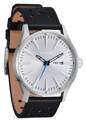 Uhr NIXON Sentry Leather Chrome/Silver Sunray/Black