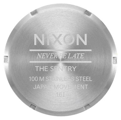 Uhr NIXON Sentry Leather Chrome/Silver Sunray/Black