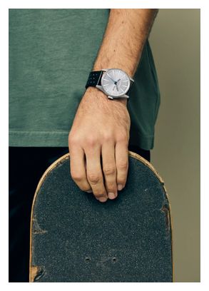 Uhr NIXON Sentry Leather Chrome/Silver Sunray/Black