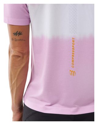 Compressport Performance Women's Pink/White Running T-Shirt