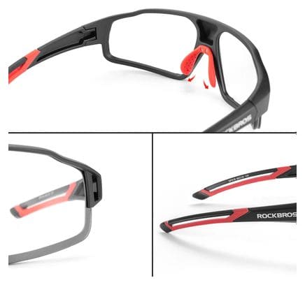 Lunettes de cyclisme photochromiques Rockbros SP216BK UV400 - noir et rouge