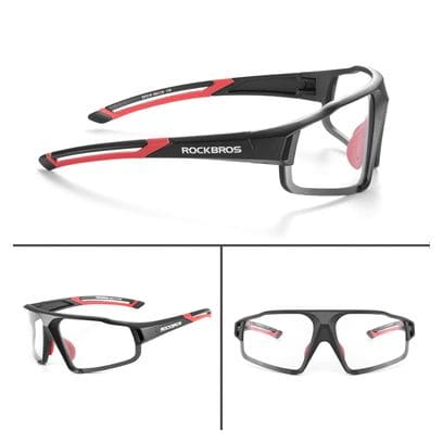 Lunettes de cyclisme photochromiques Rockbros SP216BK UV400 - noir et rouge