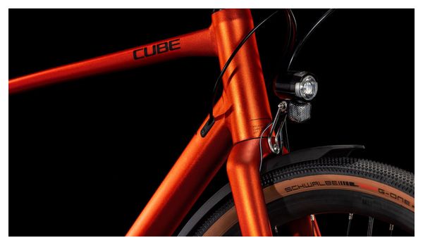 Cube Nulane Pro FE Fitnessfiets Shimano Cues 10S 700 mm Vuur Oranje Rood 2025