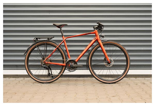 Cube Nulane Pro FE Fitnessfiets Shimano Cues 10S 700 mm Vuur Oranje Rood 2025