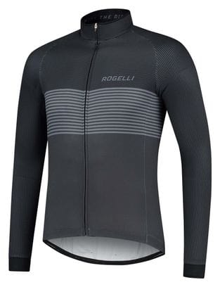 Maillot Manches Longues Velo Rogelli Boost - Homme - Noir/Gris