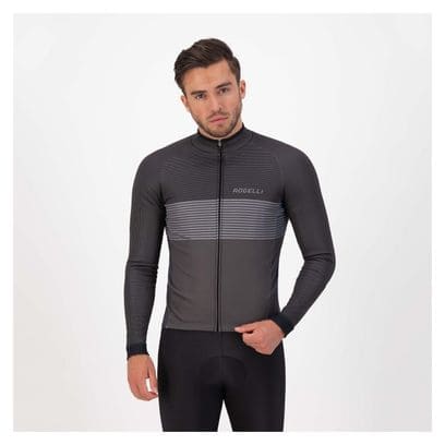 Maillot Manches Longues Velo Rogelli Boost - Homme - Noir/Gris