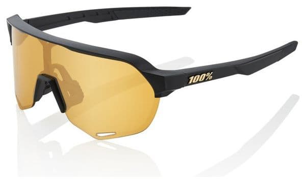 100% S2 Sonnenbrille - Mattschwarz - Gold