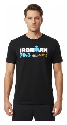 Maglietta a maniche corte nera Ironman 70.3 France Nice Uomo
