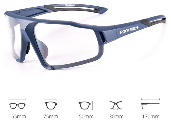 Lunettes de vélo photochromiques Rockbros SP216BL UV400 - bleues