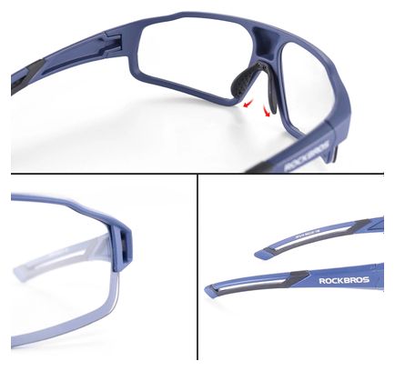 Lunettes de vélo photochromiques Rockbros SP216BL UV400 - bleues
