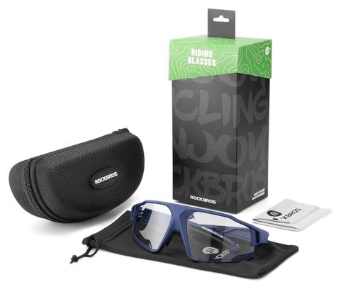 Lunettes de vélo photochromiques Rockbros SP216BL UV400 - bleues
